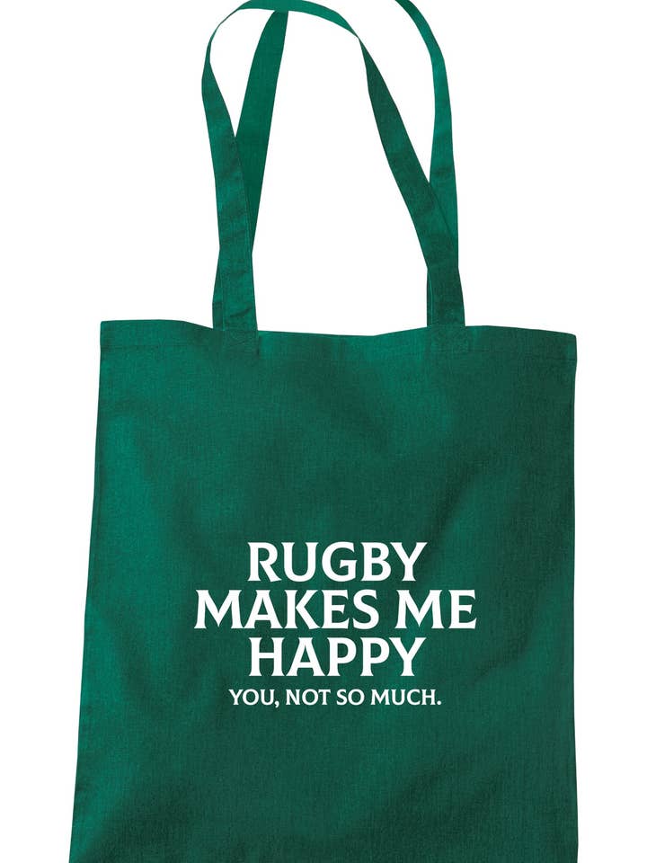 Rugby macht mich glücklich du nicht so sehr Einkaufstasche K2748 für den Großhandel von Illustrated Identity
