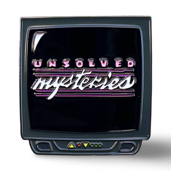 “Unsolved Mysteries” Nostalgic True Crime TV Enamel Pin for wholesale by Millypins