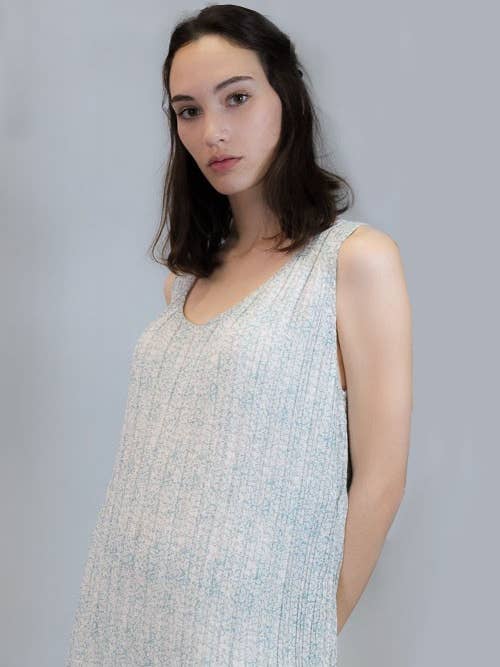 GREEN SLEEVELESS PLEATED TOP for wholesale by Nuria Aymerich