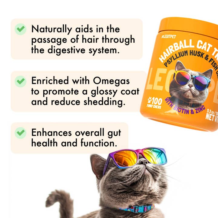 LEGITPET - Wholesale Pet Treats - Cat - Hairball cat treats with Psyllium Husk & Fish oil2
