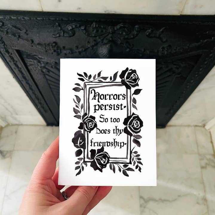 Cryptic Paper Co. - Wholesale Friendship Card - Gothic Black Rose Friendship Thank You Card7