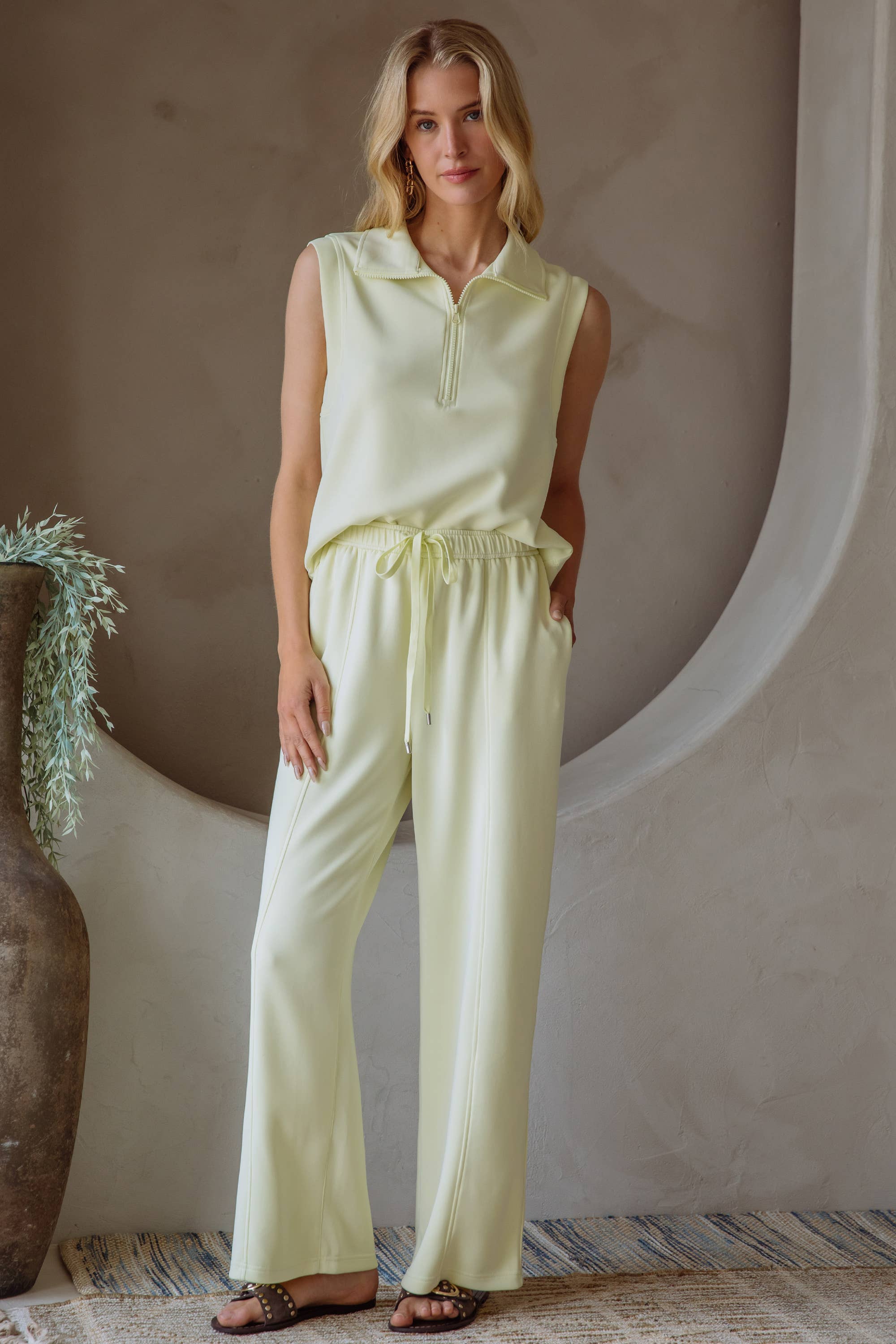 SKIES ARE BLUE - Wholesale Pants - Women's - Soft Modal Easy Pull Up Pants22