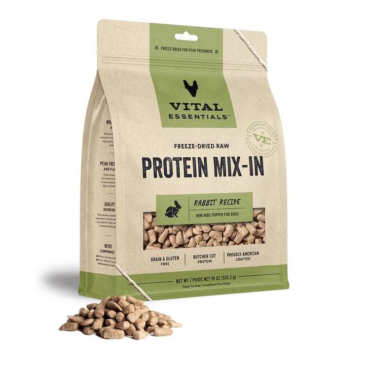 Vital Essentials FD Raw Rabbit Protein Mix-In Topper 18 oz for wholesale by Pet Palette Distribution