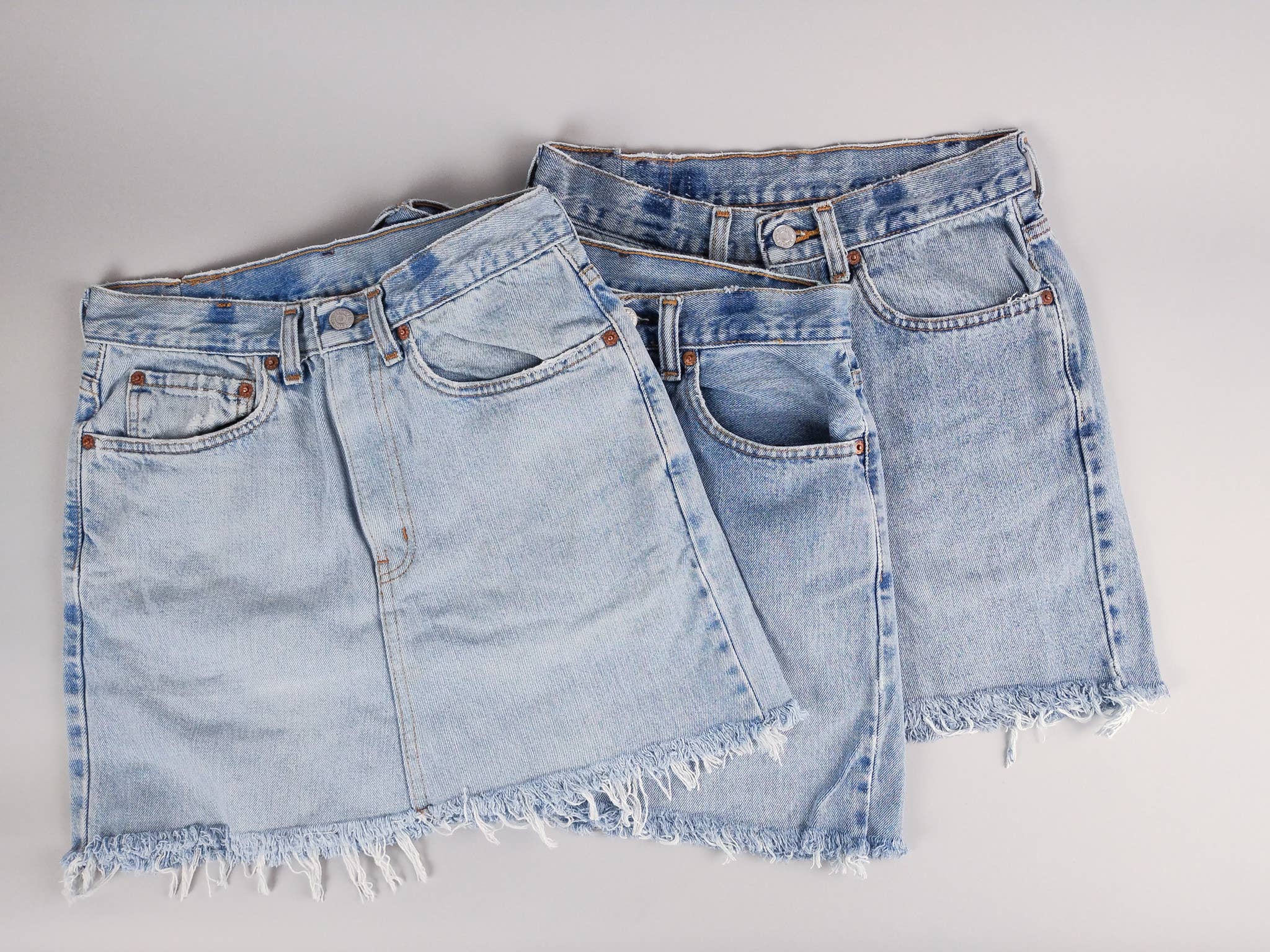 Sun's Out! - Wholesale Skirt - Women's - Mid-Rise Upcycled Denim Mini-Skirt, Original3