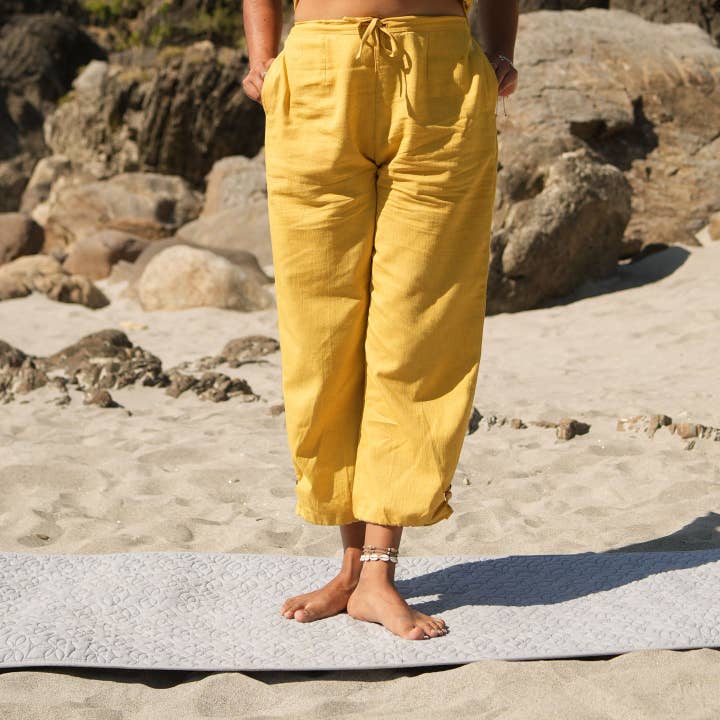 Pantalones de Yoga de Algodón para Mujer Amarillo - Ananda para venta al por mayor de AKISO