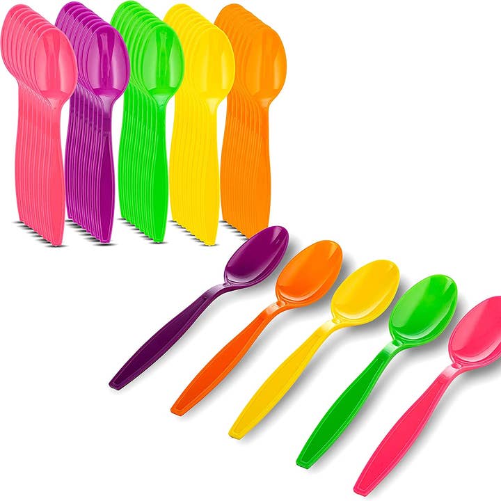 MT Products Assorted Colored Plastic Spoons for wholesale by MT Products
