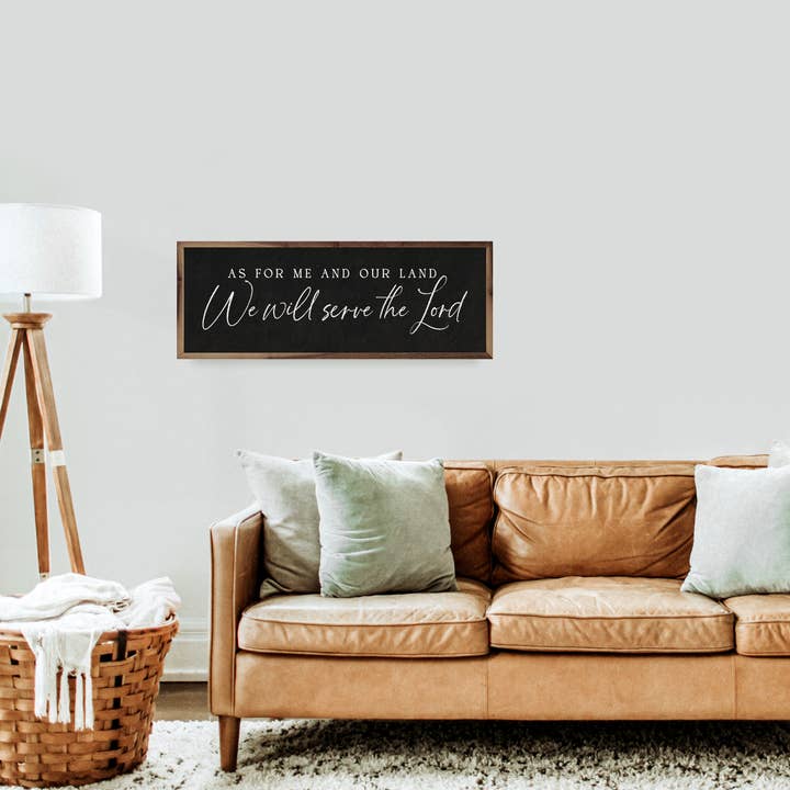 Kendrick Home - Wholesale Wood Wall Art - We Will Serve The Lord Black