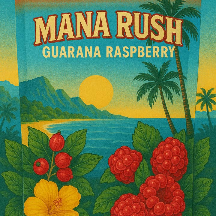 SuddenRush Guarana – wholesale Powdered health drink – Mana Rush Guarana Raspberry -Bright Berry Flavor. Clean Natural Energy