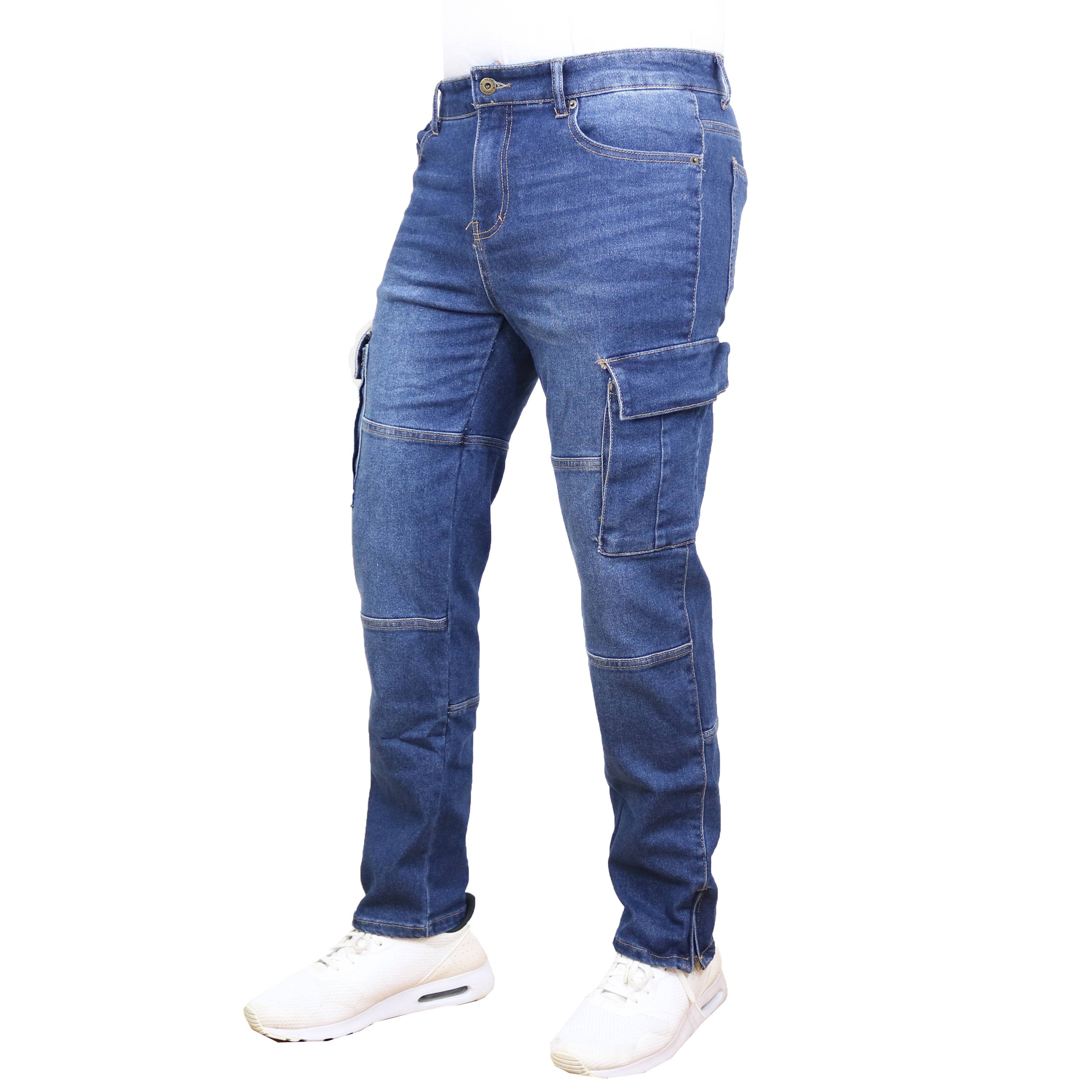 Galaxy By Harvic – calças de ganga - Homem por atacado – Jeans de Ganga com Bolsos Cargo para Homem2