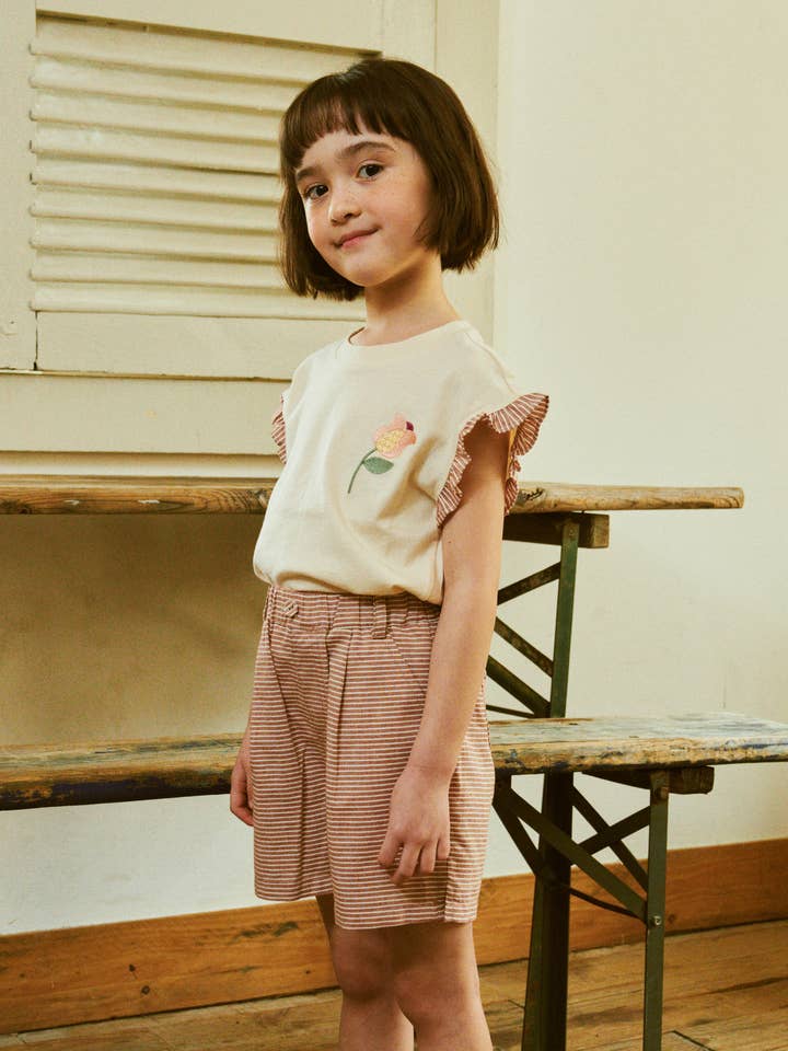 ToTo Heros - Wholesale T-Shirt - Kids - Ruffle Sleeve Flower Embroidery T-Shirt6