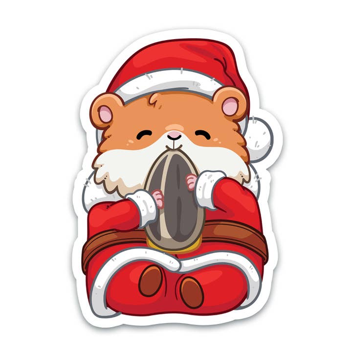 Holiday Hamster Sticker | Unique, Cute Stocking Stuffer Gift for wholesale by Vancity Stickers