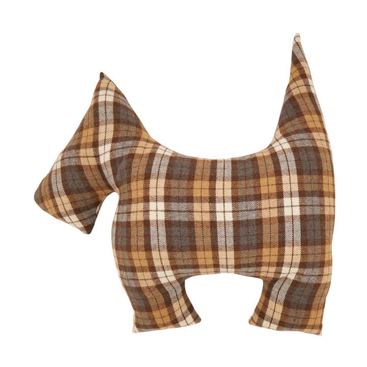 Plaid Scotty Dog Throw Pillow for wholesale by Saro Lifestyle