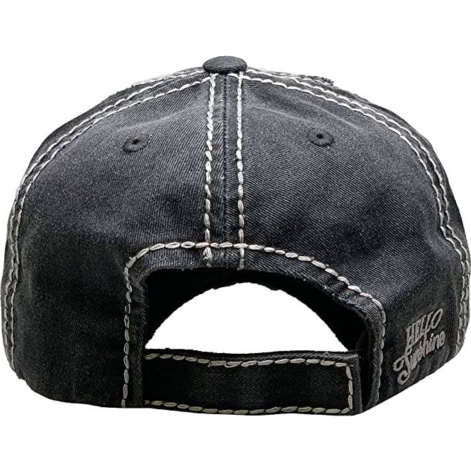 Funky Junque - Wholesale Baseball cap – Kids - Vintage Patch Hat - Hello Sunshine (Black)4