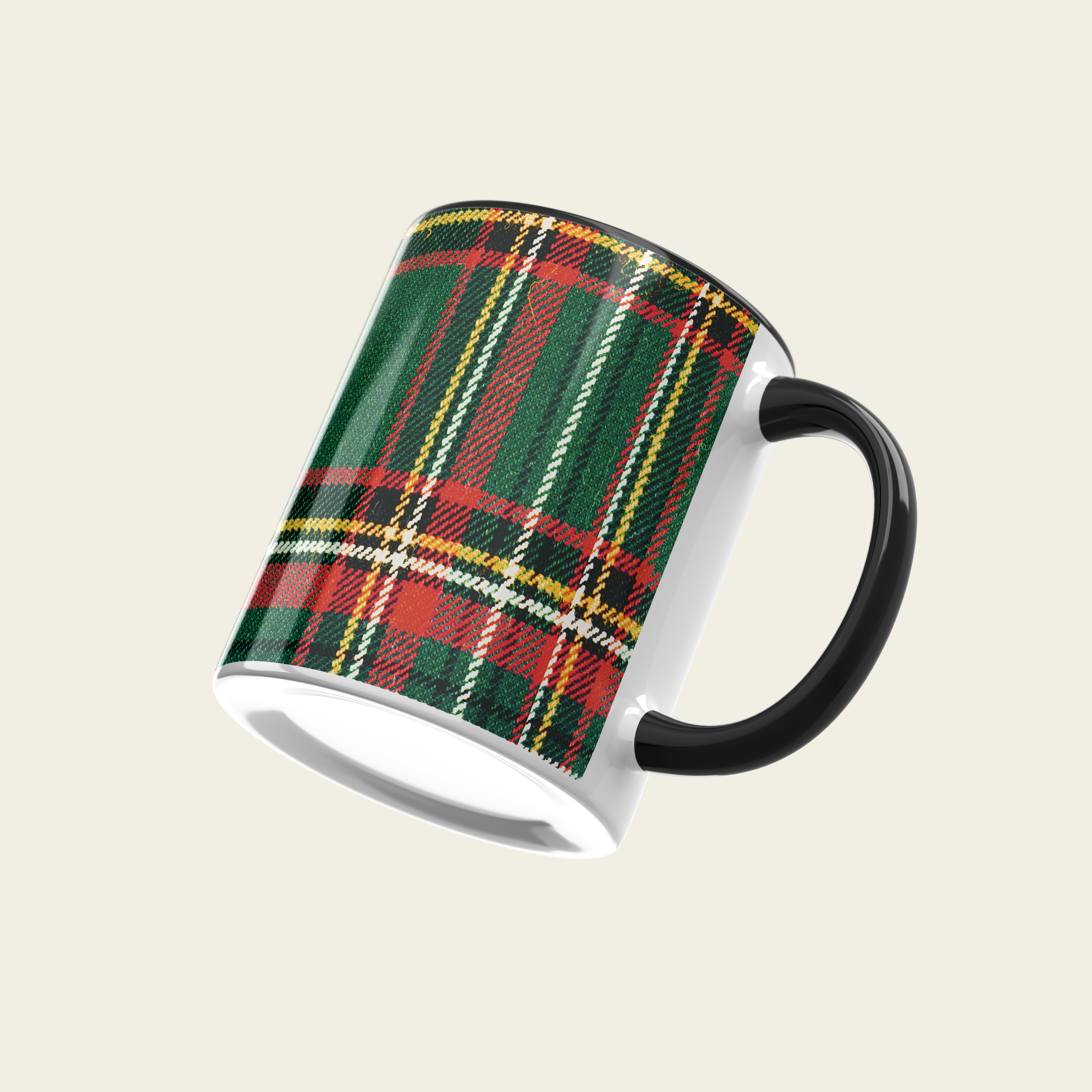 URBAN.ITY SRL – Großhandel Kaffeebecher – Tartan Ceramic Mug 325ml - GREEN/RED SQUARES1