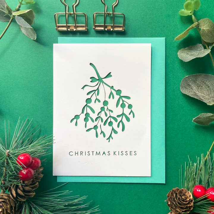 Weihnachtskarte Mistel, Under the misteletoe für den Großhandel von Chow's Stories