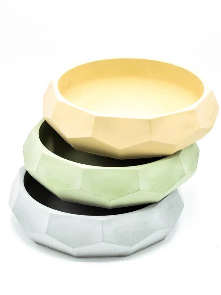 Large Concrete Catchall Geometric Bowl for wholesale by Cedar & Stone Garden