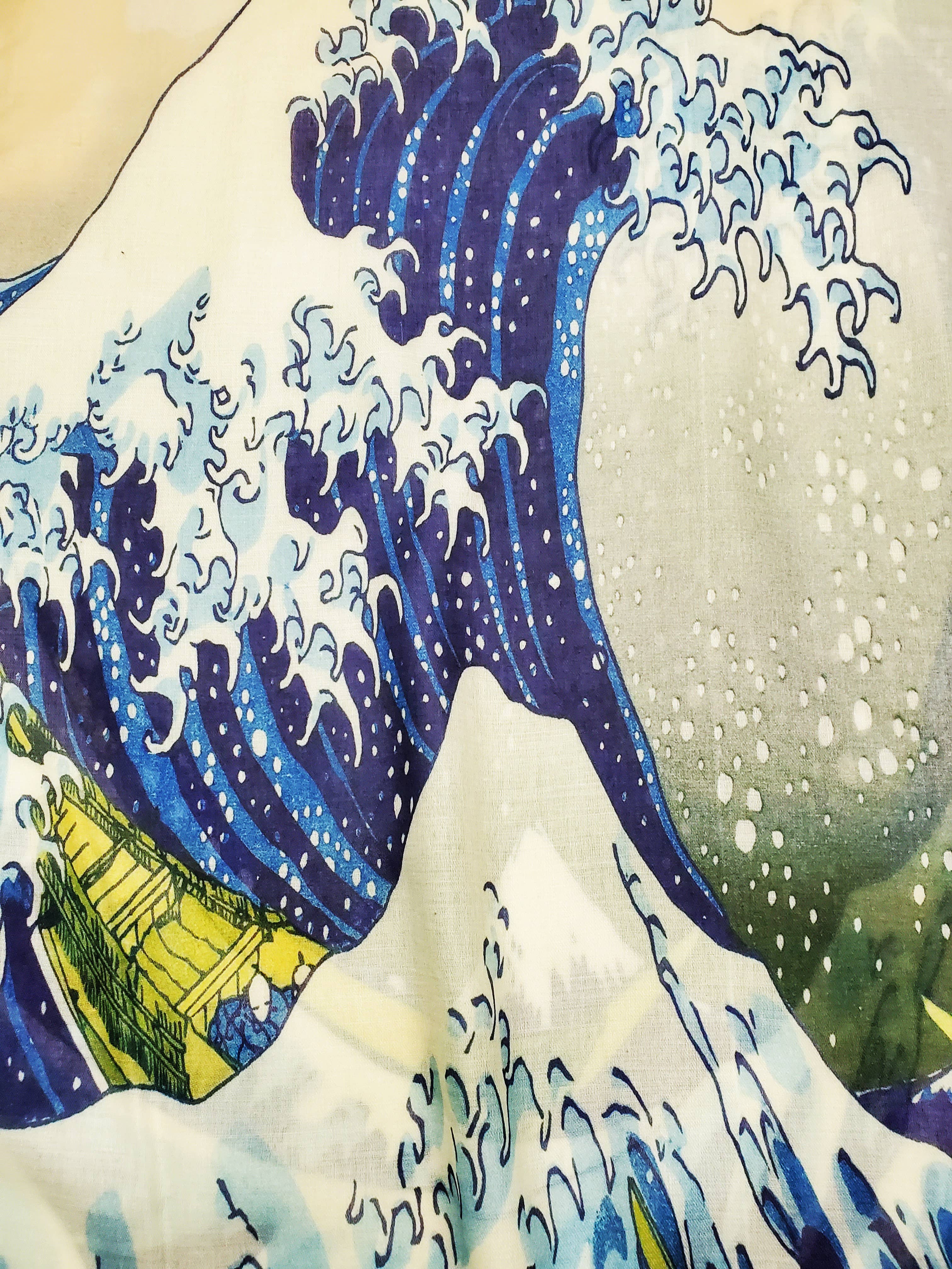 Fashion Scarf World – wholesale Scarf – Women's – Hokusai's Great Wave Silk Scarf1