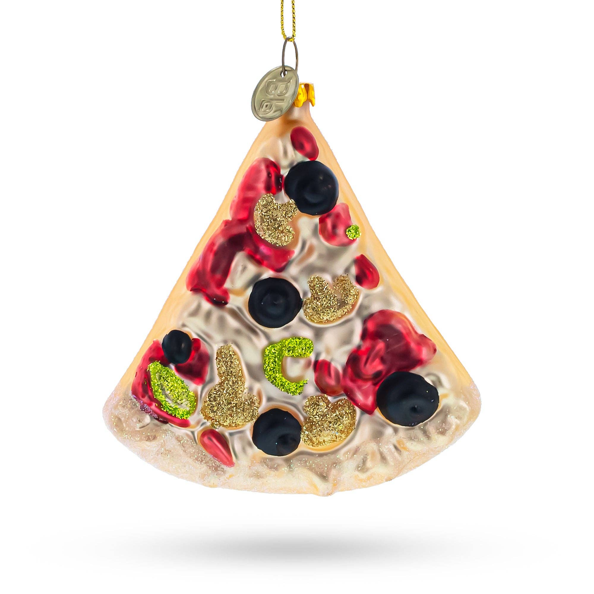 BestPysanky – wholesale Ornament – Slice of Pepperoni Pizza Glass Christmas Ornament1