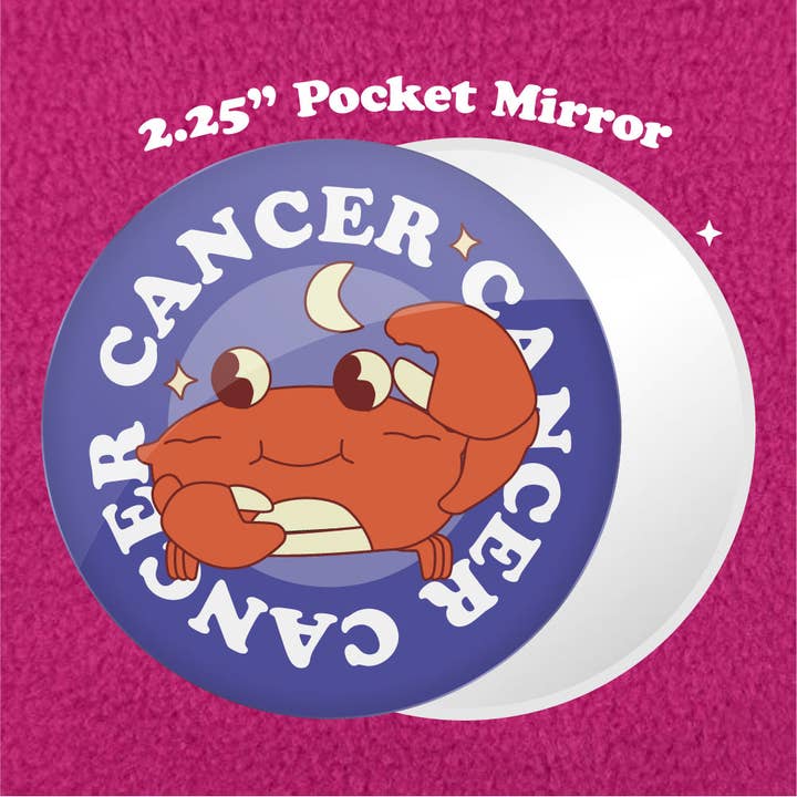 Cancer Astrology 2.25" Pocket Mirror for wholesale by Bewilderment