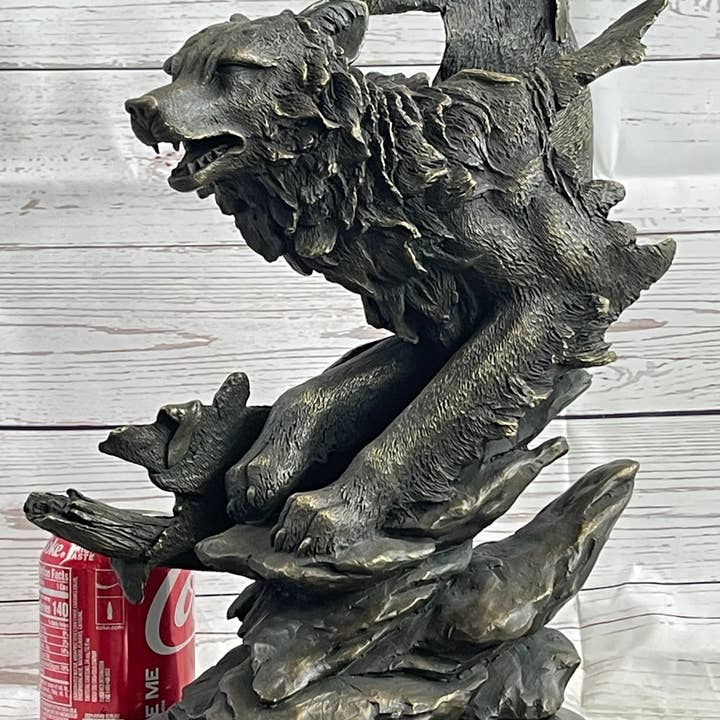 Bronzhaus – wholesale Skulptur – Abstrakt surrealistiska varg skulptur staty brons metall på marmor bas signerad konst1