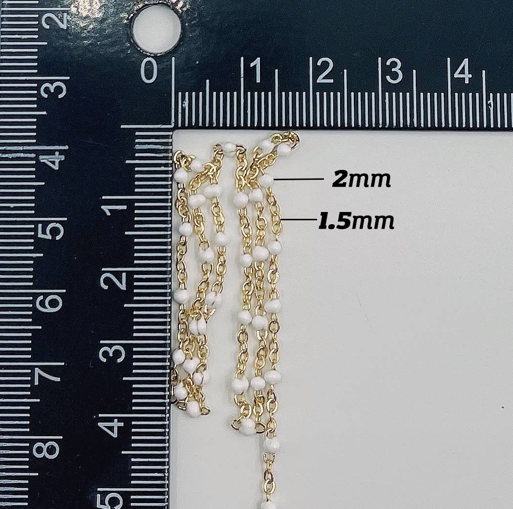 Beads Creation - Wholesale Craft Supplies - Multicolor Enamel Cable Paperclip Chain by Foot, CH30213