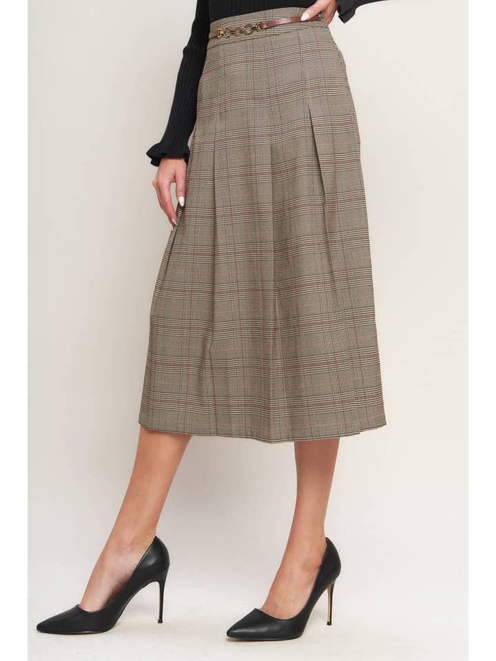 Brown A woven midi skirt - IK7462 for wholesale on Faire3