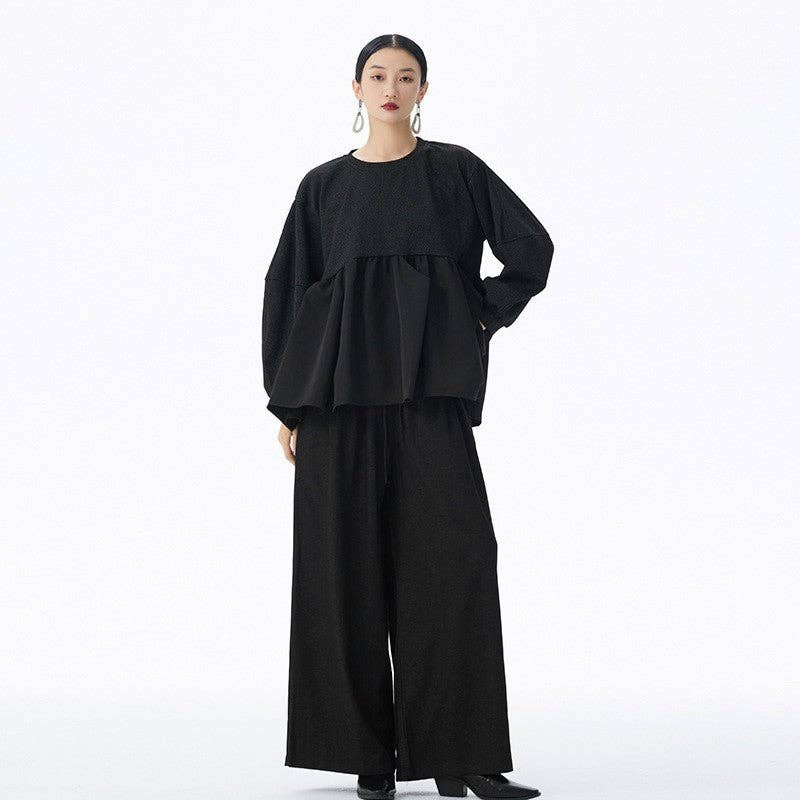 Basis Fancy - Wholesale Blouse - Women's - Ruched Loose Top4