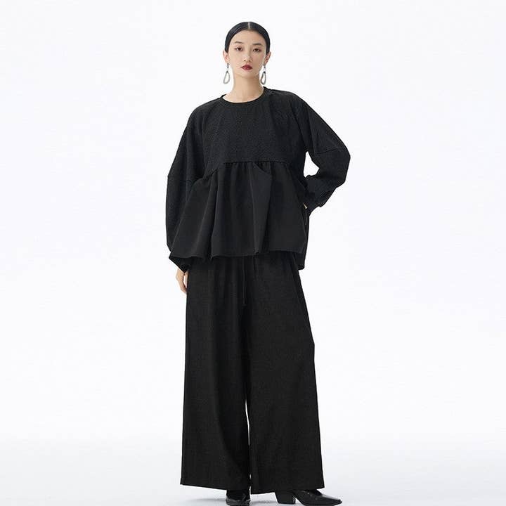 Basis Fancy - Wholesale Blouse - Women's - Ruched Loose Top4