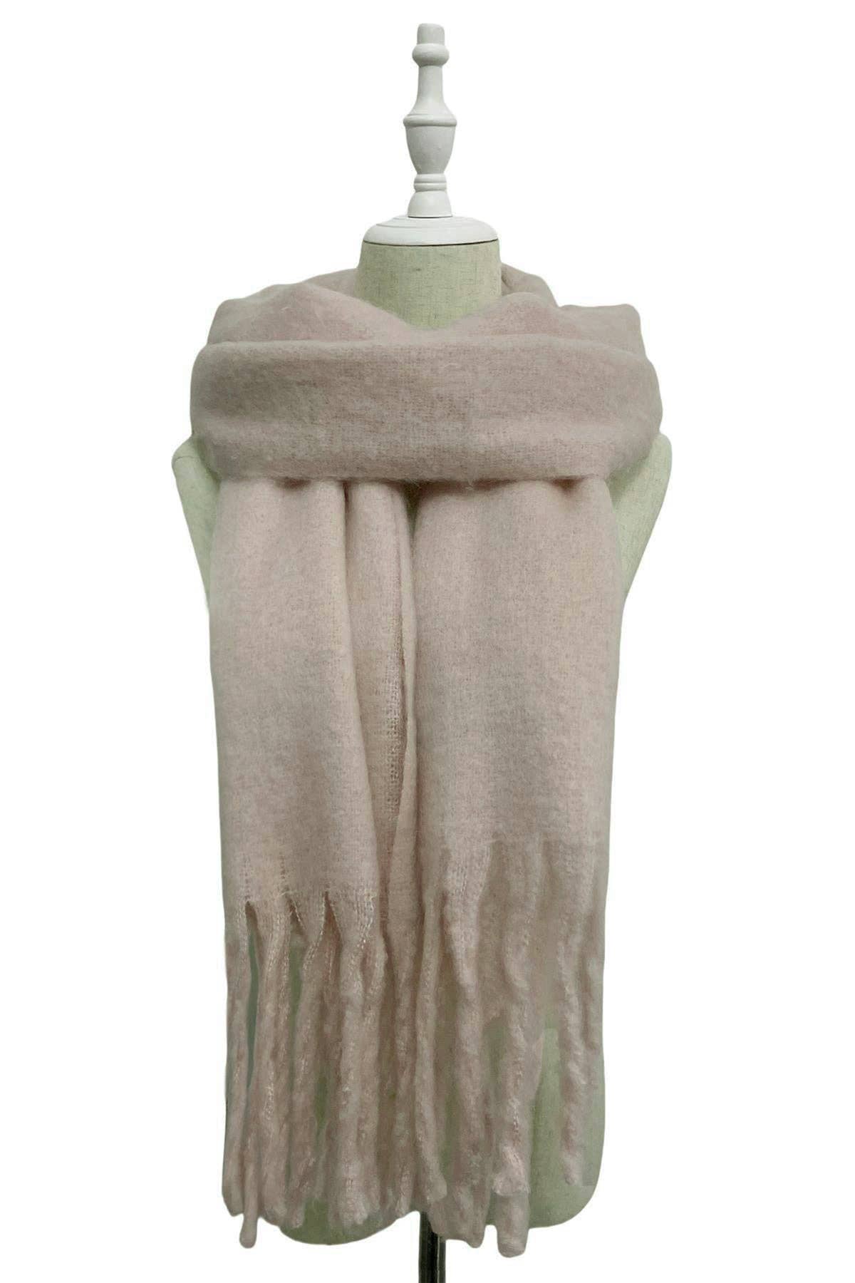 Fashion Scarf World - Vendita all'ingrosso Sciarpa - Donna - Sciarpa a scialle con nappe in morbida coperta semplice0