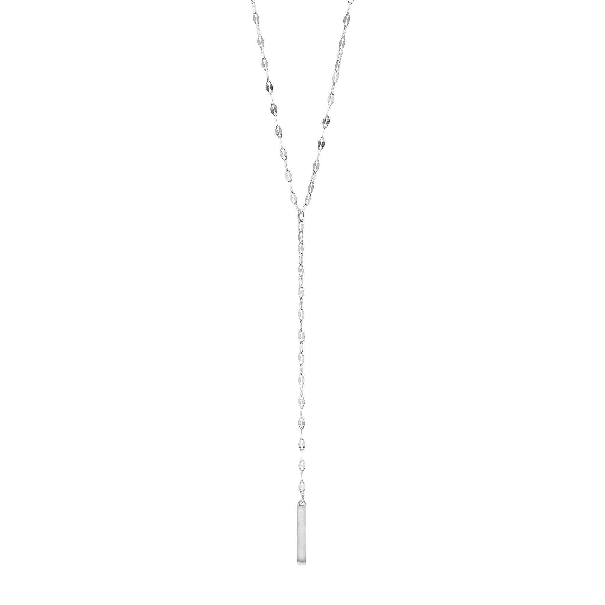 WJW - Wholesale Y-Neck/Lariat Necklace - 18K Gold PVD Stainless Steel Y-Shaped Blank Bar Pendant Lariat Necklace1
