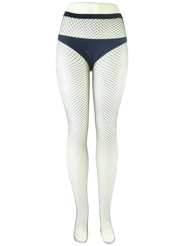 NERO Calze a rete diamantate trasparenti a vita alta con taglio francese in vendita all'ingrosso su Faire1