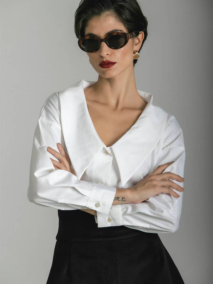 Camisa Gaia Blanca de Algodón Hecha en Italia para venta al por mayor de Giorgia Fratta