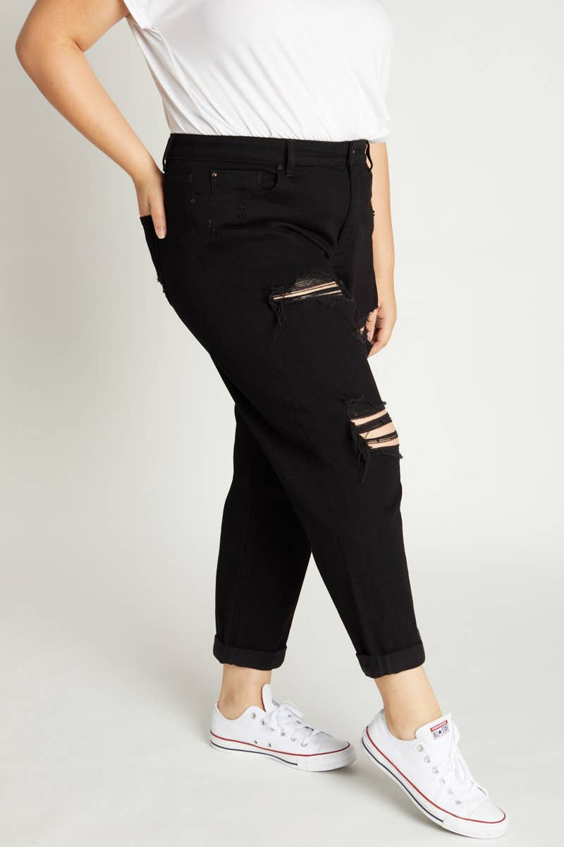 BLACK PRE PACK Plus Size 90's Boyfriend Jeans EP3441XL  for wholesale on Faire2