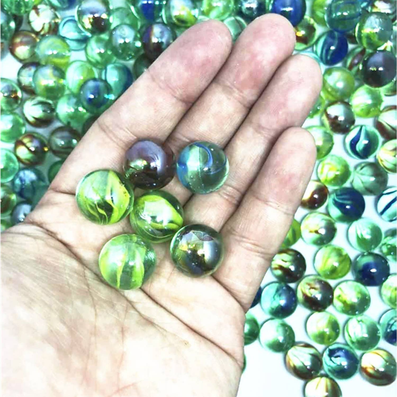Tsyware - Wholesale Art Stones - 100 Count Cats Eyes Glass Marble Cat's Eyes Marbles 5/8"2