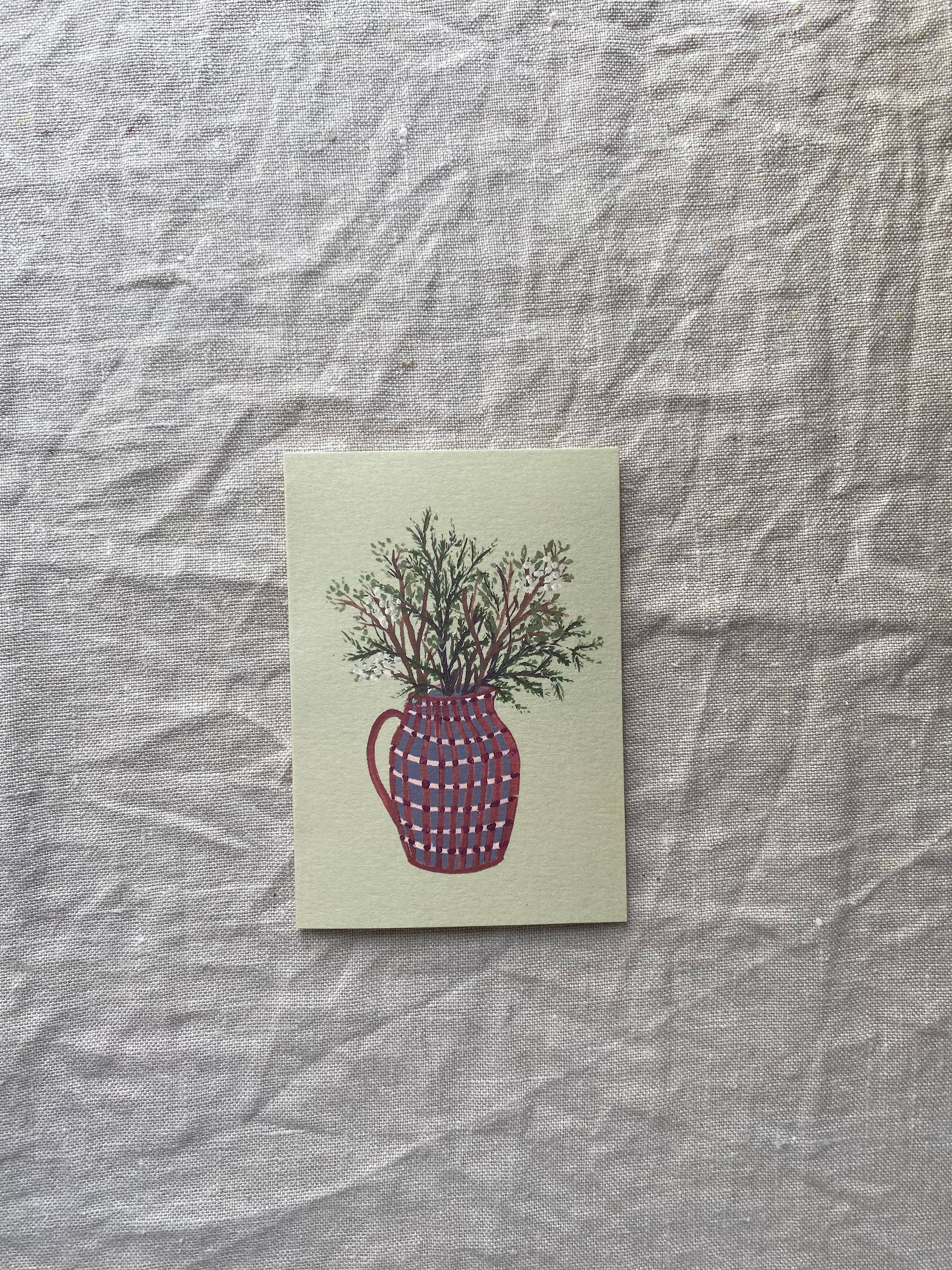 Harriet Watson - Wholesale Season's Greetings Card - Winter Foliage Mini Christmas card