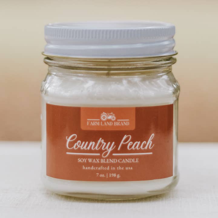 Country Peach Soy Wax Blend Candle for wholesale by Farm Land Brand