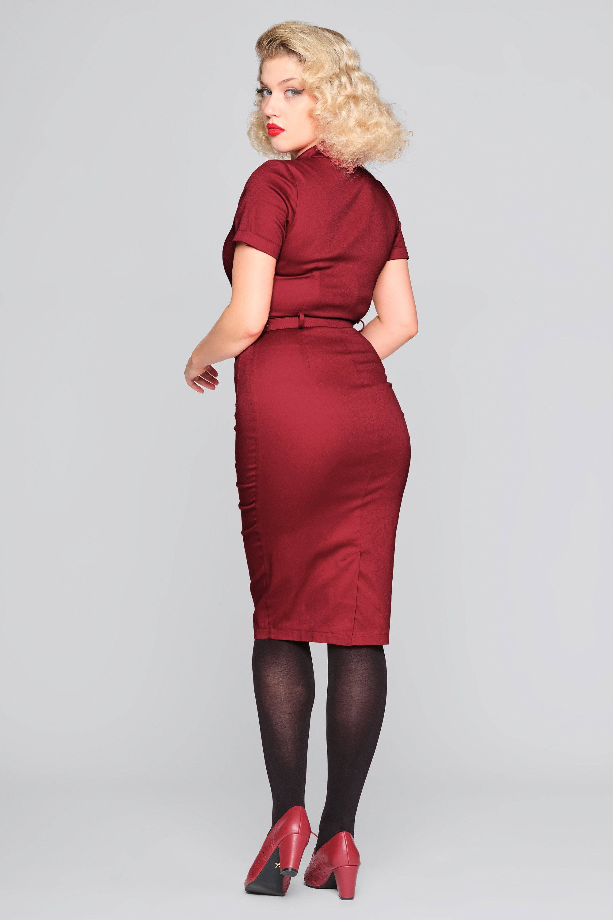 WINE Caterina Pencil Dress for wholesale on Faire1