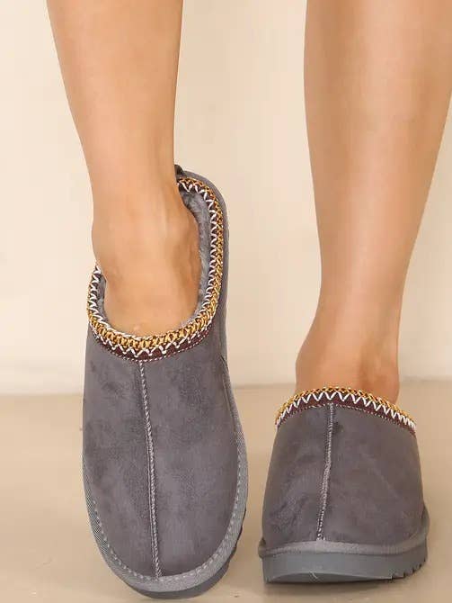 No Doubt Shoes - Wholesale Slippers - Women's - WOMENS FAUX SUEDE EMBROIDERED COZY SLIPPERS BOOTS3