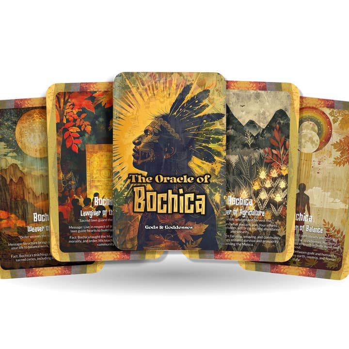 Ibiza Tarot USA – Großhandel Tarot-Karten – Orakel des Bochica Lehrer-Gott-Deck – 22 Karten, Licht & Gesetz