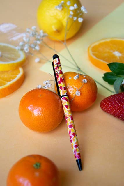 MANIFOL – Engroshandel Pen – Mosaic taktil metallisk pen med design i 3 farver1