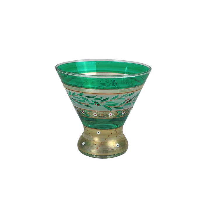 Moroccan Mosaic Garland Christmas Cosmopolitan Glasses for wholesale by Golden Hill Studio