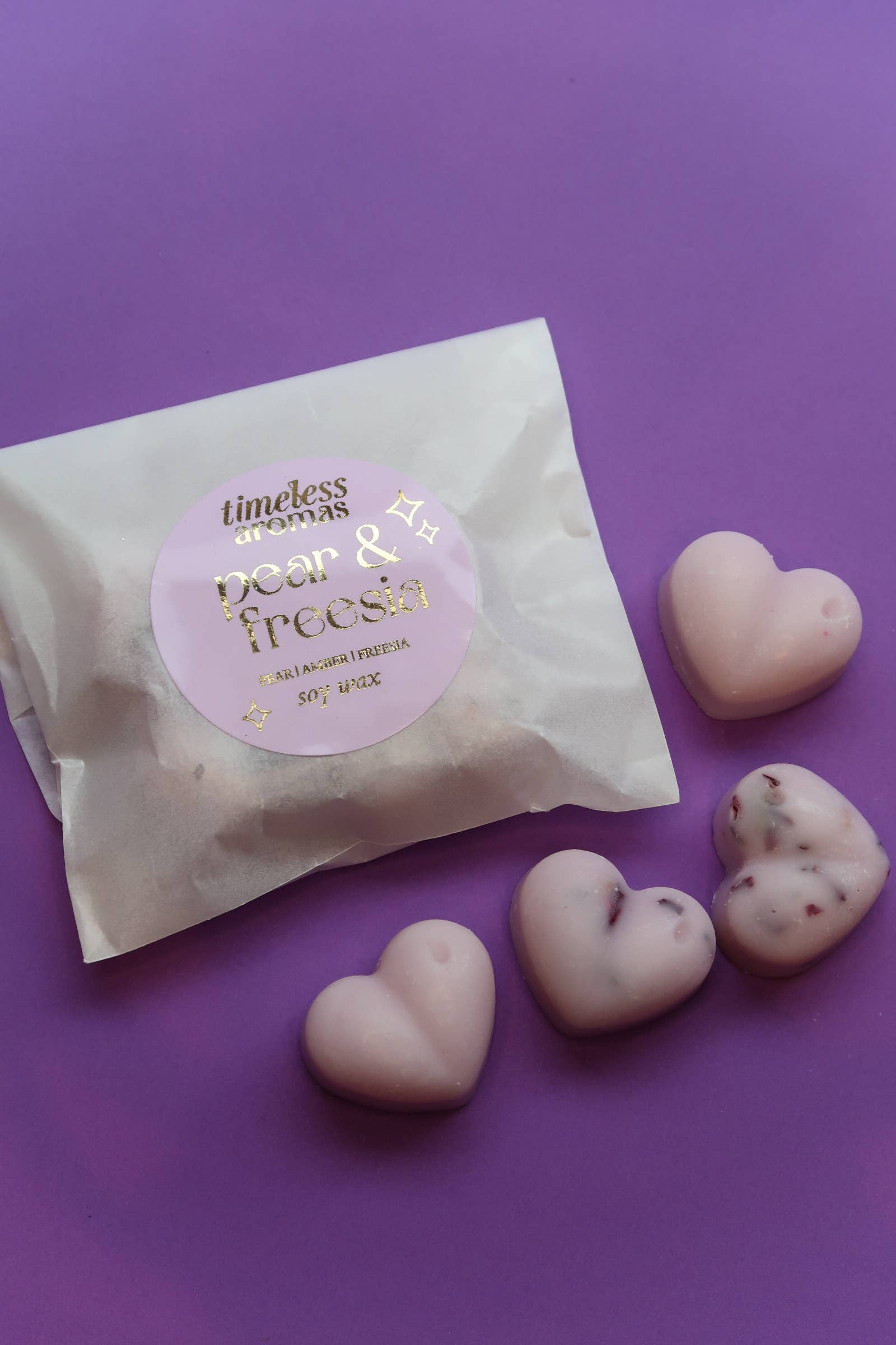 Timeless Aromas Ltd - Wholesale Smeltwax - Peer & Freesia Wax Melts, Sojawas Smelt, Valentijnsdag2