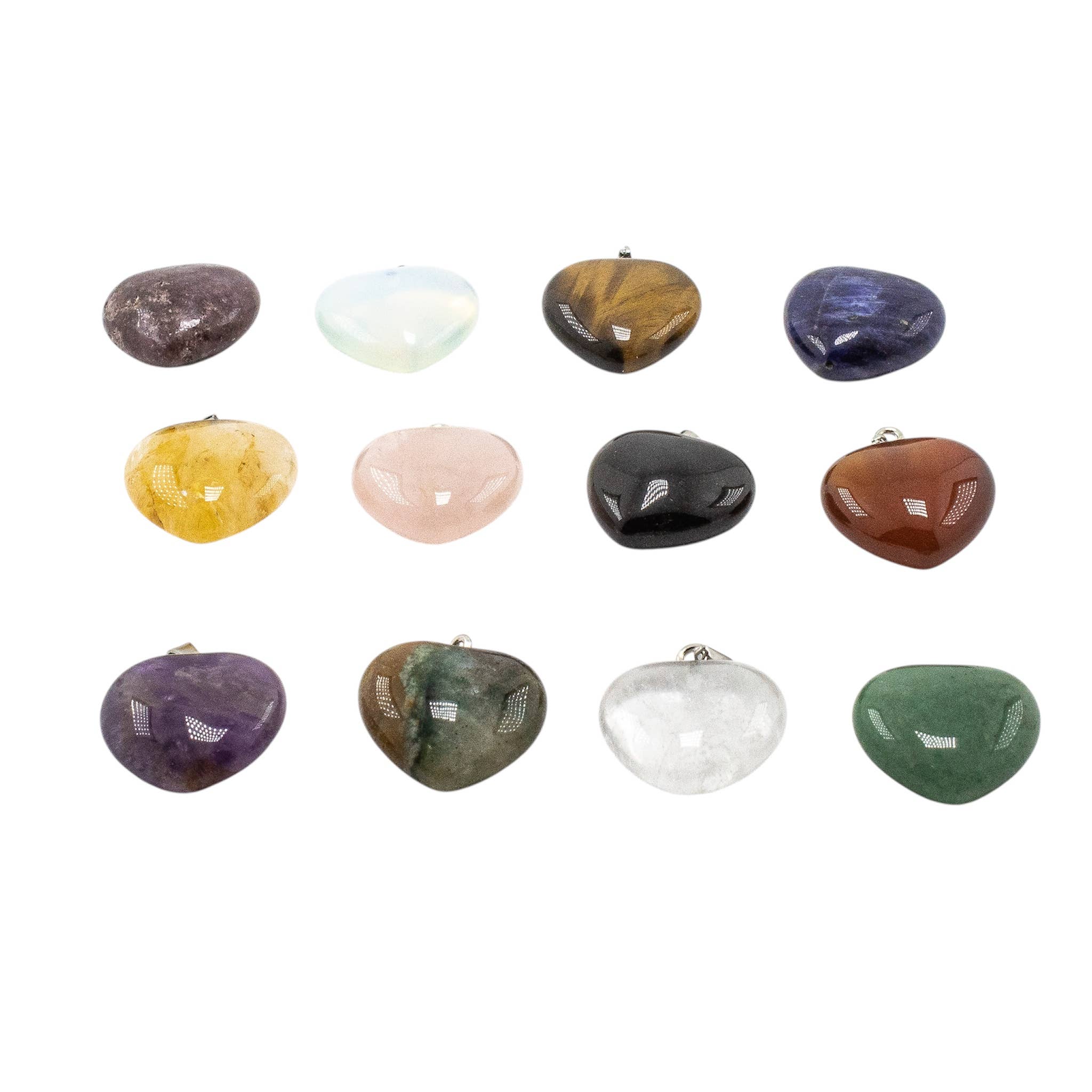 Quasar Gems USA - Venta al por mayor Abalorios/colgantes individuales - Collares con colgante de corazón de piedra preciosa2