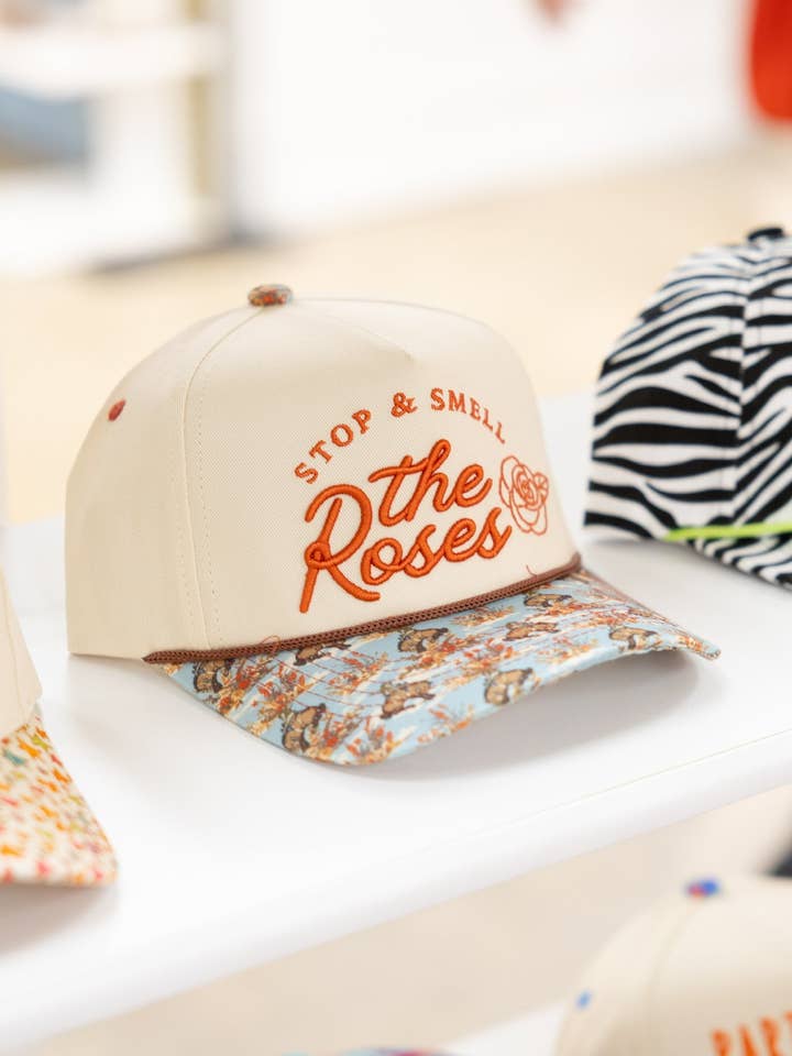 SMELL THE ROSES CANVAS CAP for wholesale by Summer Tees