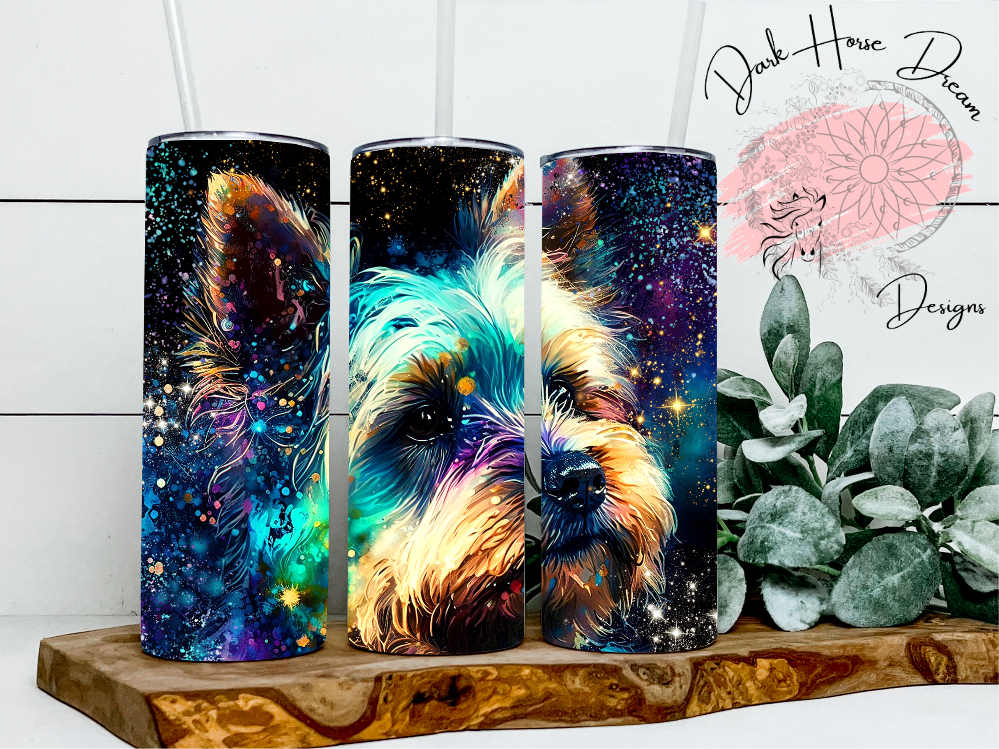 Dark Horse Dream Designs LLC - Wholesale Insulated Mug/Tumbler - Twilight Yorkie - Yorkshire Terroir - Dog Tumbler0