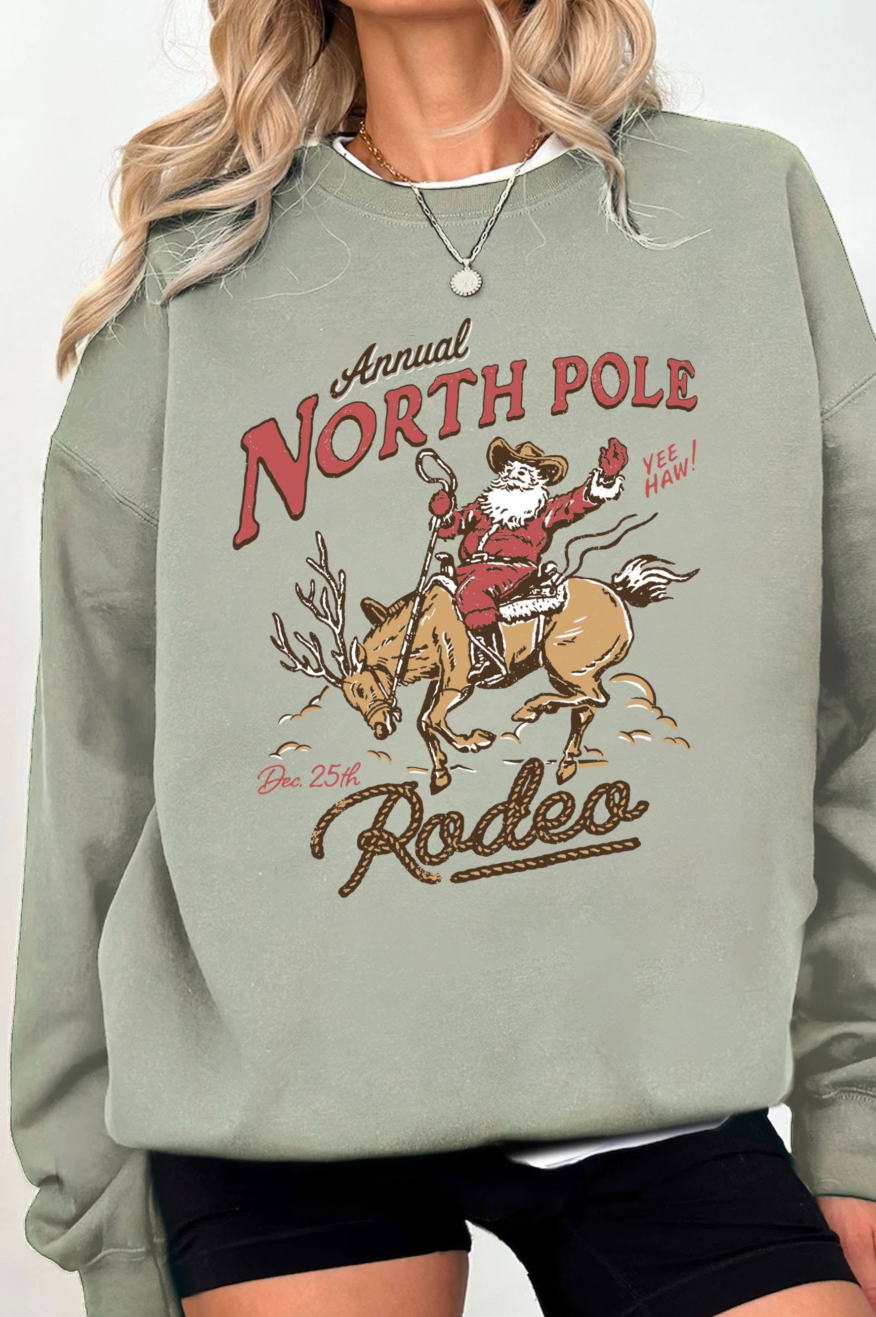 Rustee Clothing – wholesale Graphic sweatshirt – Women’s – NORTH POLE SANTA RODEO GRAPHIC BRUSHED SWEATSHIRTS4