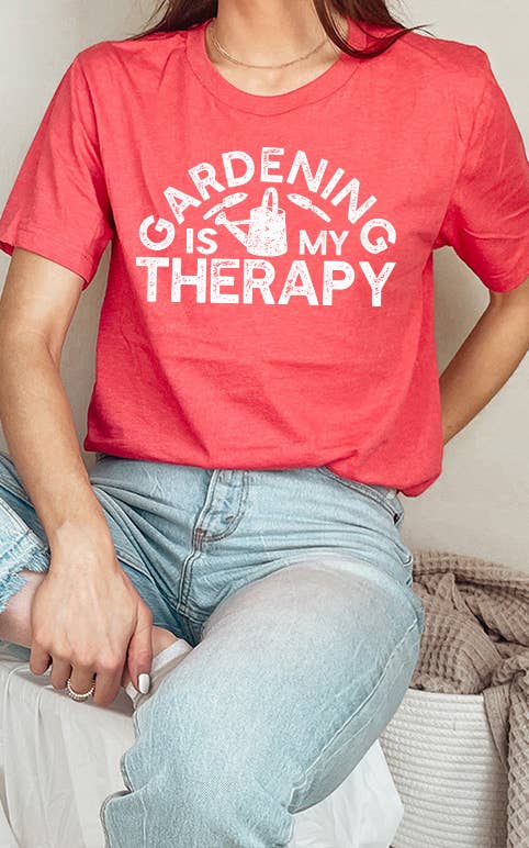 Select Apparel - Wholesale Screen Printed T-Shirt - Women's - Gardening Is My Therapy Graphic Tee3
