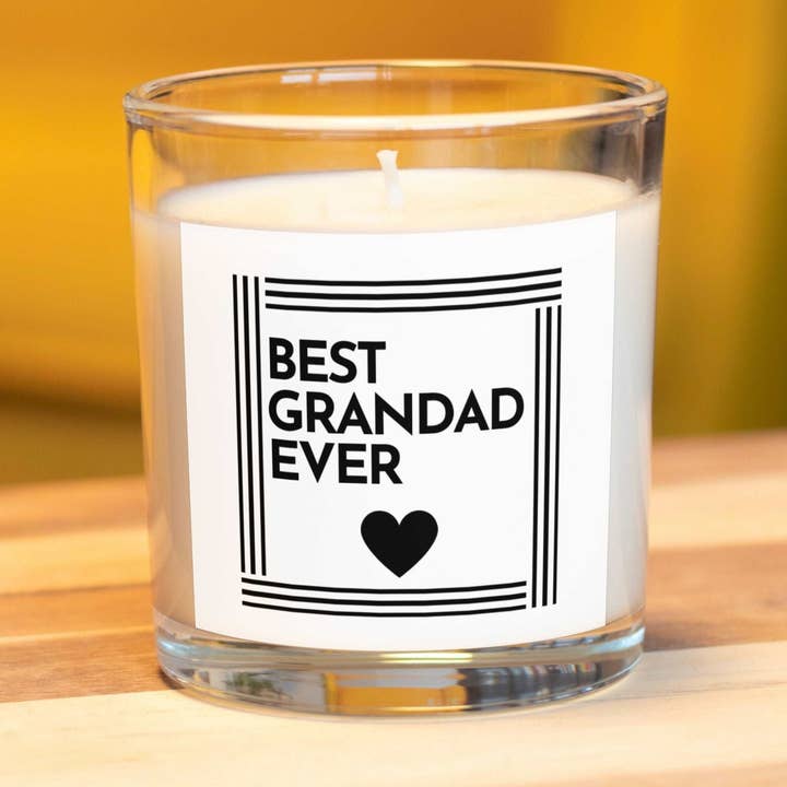 Herz-Kerze „Best Grandad Ever“, personalisierbar für den Großhandel von MKTrendsCo