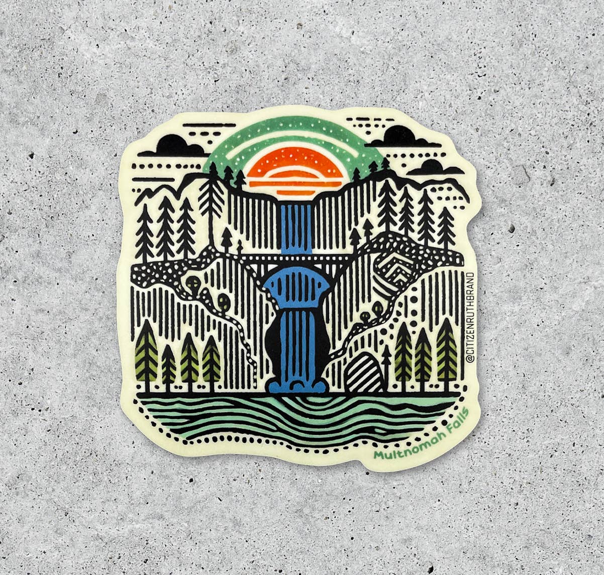 Citizen Ruth – wholesale Klistermärke – Portland Oregon - Multnomah Falls vinylklistermärke