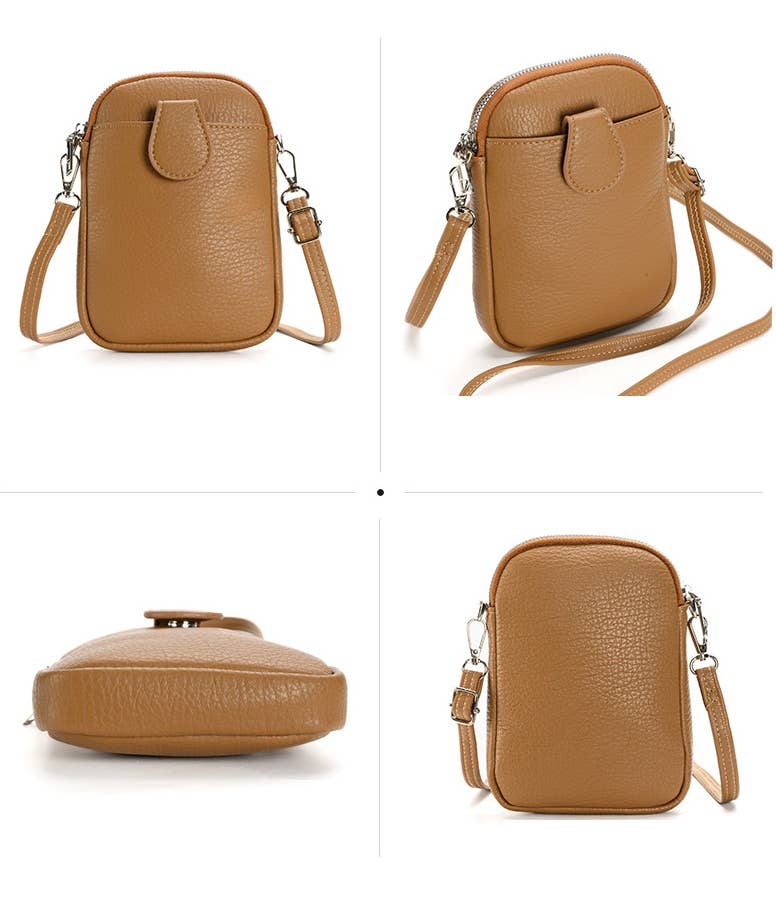 Superbia – wholesale Crossbody bag – Women's – Small Soft Silver Toned Front Pocket Mobile Bag2